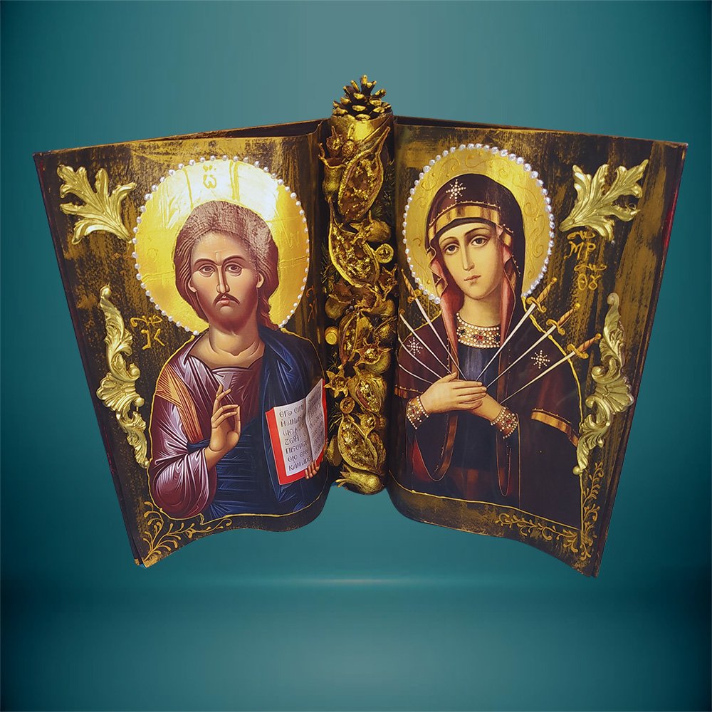 Εικόνα Βιβλίο Χριστός και Παναγία - haraxe to