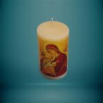 Κερί Στρογγύλο Μεσαίο με Παναγία - haraxe to