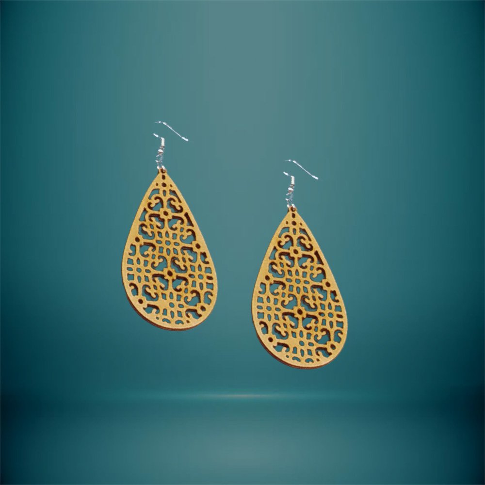 Σκουλαρίκια Ξύλινα με Σχέδια - haraxe to