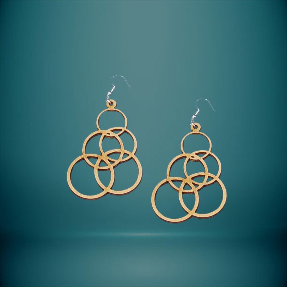 Σκουλαρίκια Ξύλινα Σήμα Ολυμπιακοί Αγώνες - haraxe to