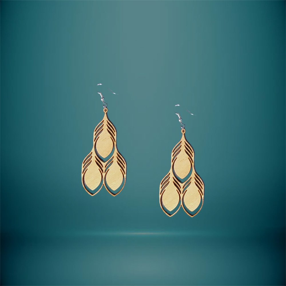 Σκουλαρίκια Ξύλινα Φύλλα Πολλά - haraxe to