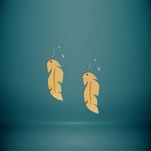 Σκουλαρίκια Ξύλινα Σχήμα Φτερού - haraxe to