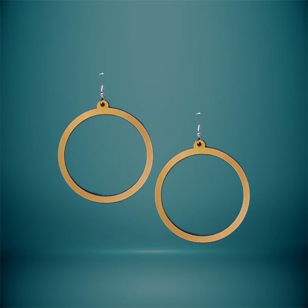 Σκουλαρίκια Ξύλινα Σχήμα Κύκλοι Μεγάλοι - haraxe to
