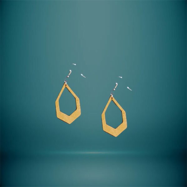 Σκουλαρίκια Ξύλινα Σχήμα Σταγόνας με Γωνίες - haraxe to