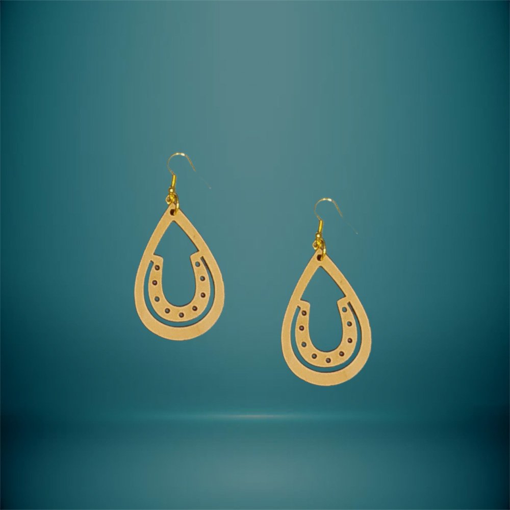 Σκουλαρίκια Ξύλινα Σχήμα Σταγόνας με Πέταλο - haraxe to