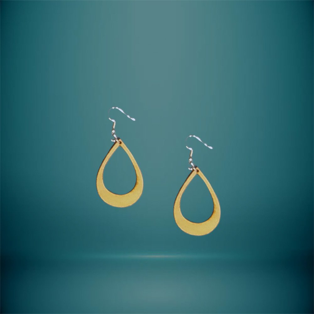 Σκουλαρίκια Ξύλινα Σχήμα Σταγόνας - haraxe to