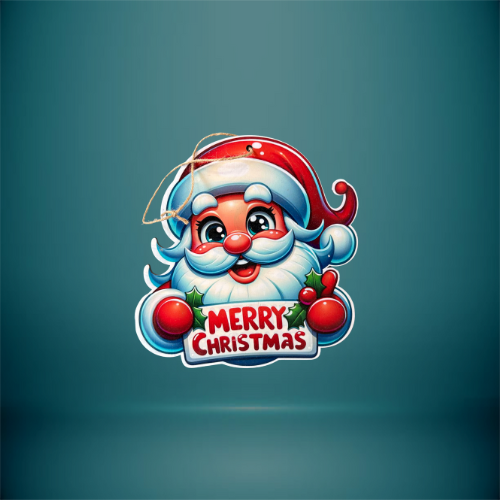 Κρεμαστό Χριστουγεννιάτικο Στολίδι Άγιος Βασίλης "Merry Christmas"