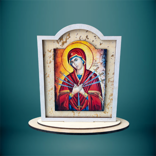 Ξύλινο Επιτραπέζιο Εικόνισμα "Παναγία Επτάσπαθη"